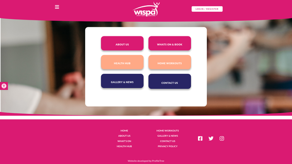 Screenshot of the WISPA (Women in Sport & Physical Activity) website