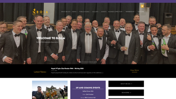 Screenshot of the The Old Instonians Benevolent Fund website