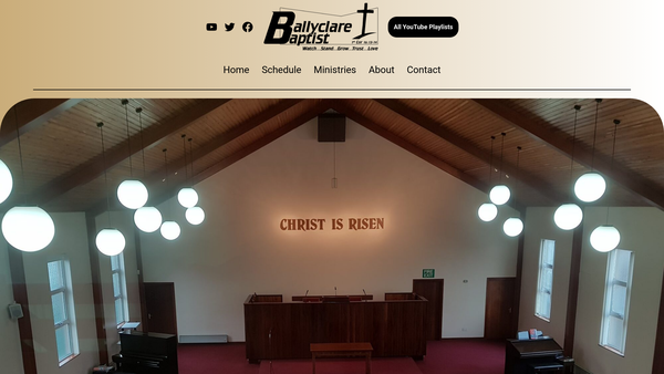 Screenshot of the Ballyclare Baptist Church website