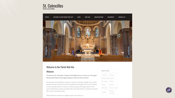 Screenshot of the Colmcille Youth website