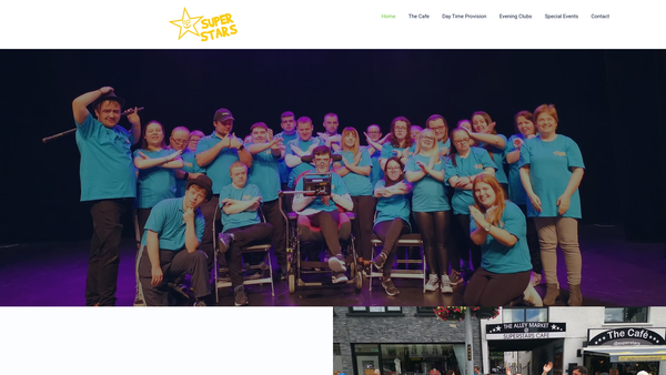 Screenshot of the Superstars Club website
