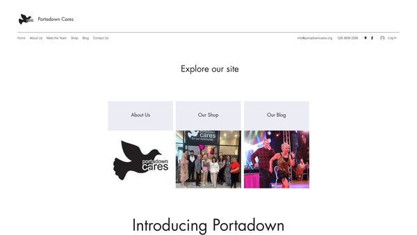 Screenshot of the Portadown Cares website