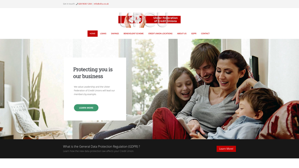 Screenshot of the Ulster Federation of Credit Unions website