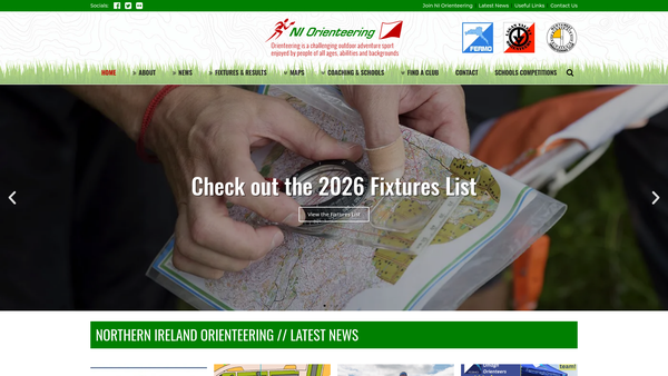 Screenshot of the Northern Ireland Orienteering Association website