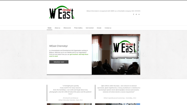 Screenshot of the Weast Chernobyl website