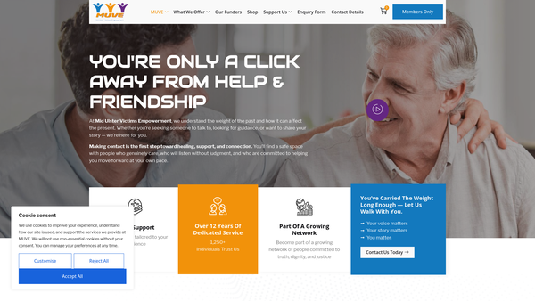 Screenshot of the Mid Ulster Victims Empowerment Project website