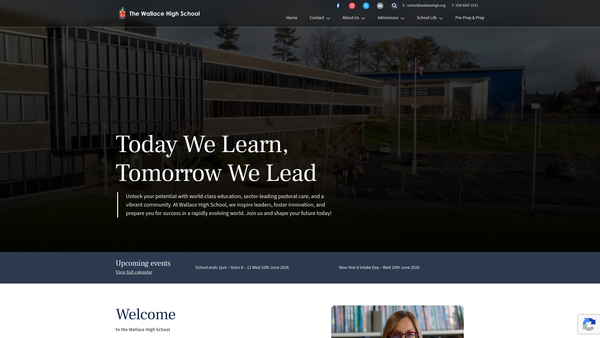 Screenshot of the Wallace High School PTA website