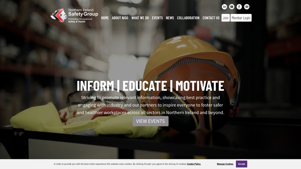 Screenshot of the Northern Ireland Safety Group website