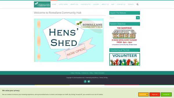 Screenshot of the Rowallane Community Hub website