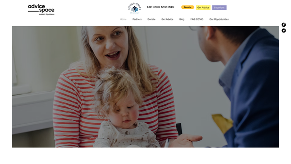 Screenshot of the Advice Space website