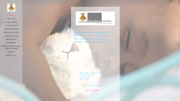 Screenshot of the Spud Bears Ministry website