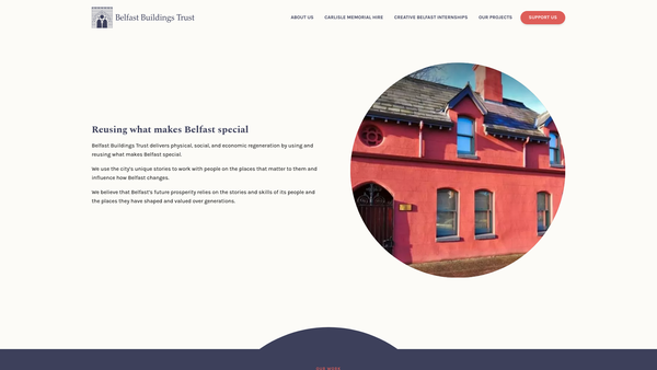 Screenshot of the Belfast Buildings Trust website