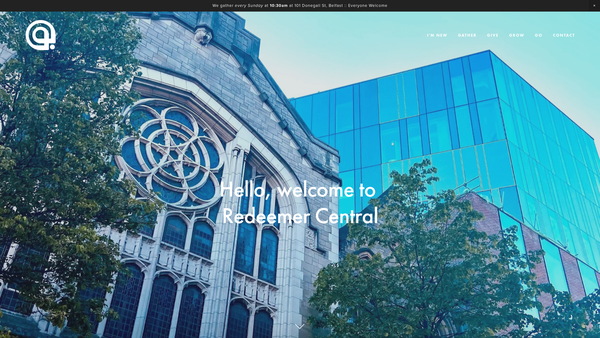Screenshot of the Redeemer Central website