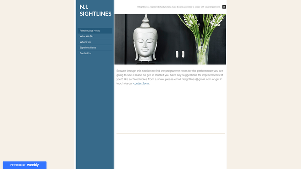 Screenshot of the Sightlines website