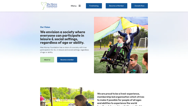 Screenshot of the The Mae Murray Foundation website