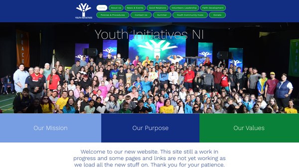 Screenshot of the Youth Initiatives (Northern Ireland) website