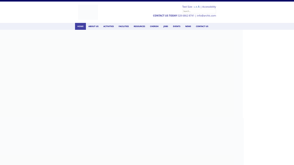 Screenshot of the ARC Healthy Living Centre Ltd website