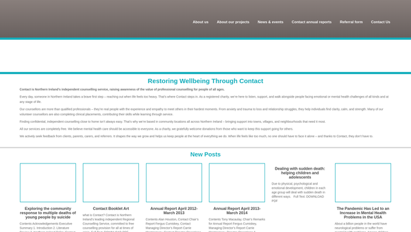 Screenshot of the Contact (Northern Ireland) website