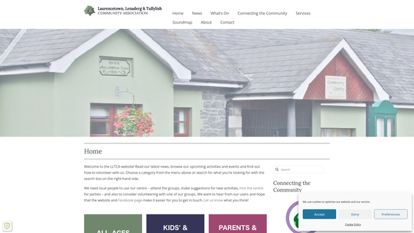 Screenshot of the Laurencetown, Lenaderg and Tullylish Community Association website