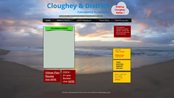 Screenshot of the Cloughey & District Community Association website