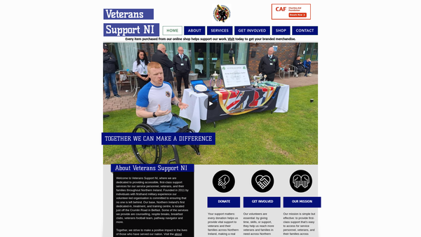 Screenshot of the AA Veterans Support website