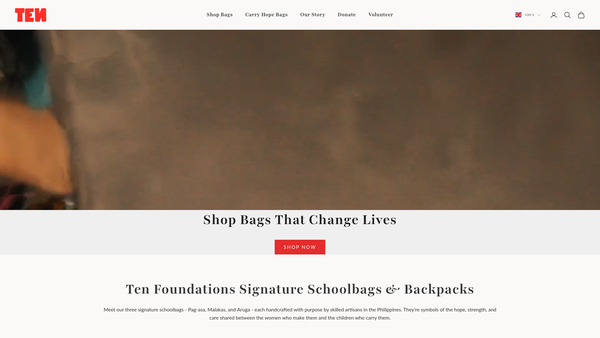Screenshot of the ten foundations website
