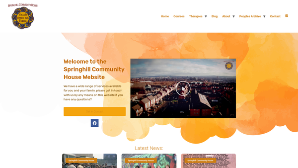 Screenshot of the Springhill Community House website