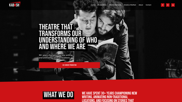 Screenshot of the Kabosh website