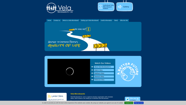 Screenshot of the Vela Microboards NI Ltd website