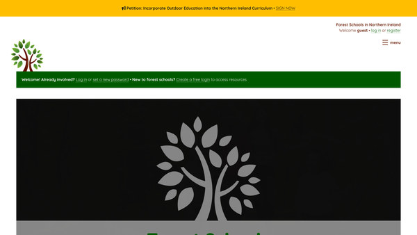 Screenshot of the Northern Ireland Forest School Association website