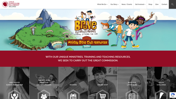 Screenshot of the Child Evangelism Fellowship of Ireland website