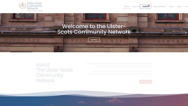 Screenshot of the Ulster-Scots Community Network website