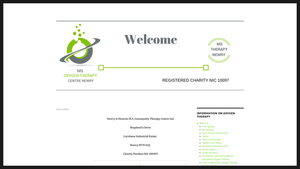 Screenshot of the Newry & Mourne M.S. Community Therapy Centre Ltd website