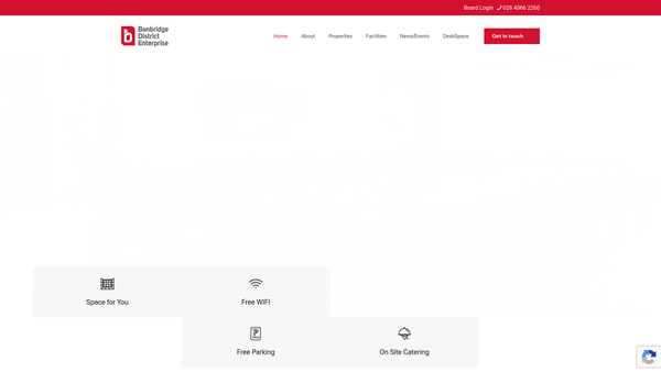 Screenshot of the Banbridge District Enterprises Limited website