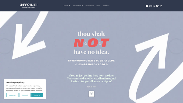 Screenshot of the Imagine Belfast Ltd website