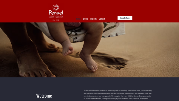 Screenshot of the Penuel Children's Foundation website