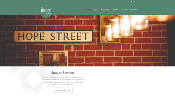 Screenshot of the Bridge Christian Fellowship website
