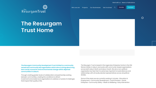 Screenshot of the The Resurgam Community Development Trust website