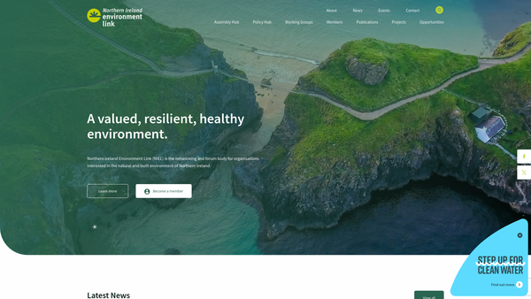 Screenshot of the Northern Ireland Environment Link website