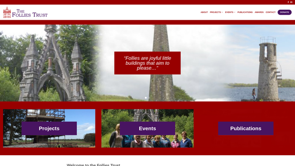 Screenshot of the The Follies Trust website