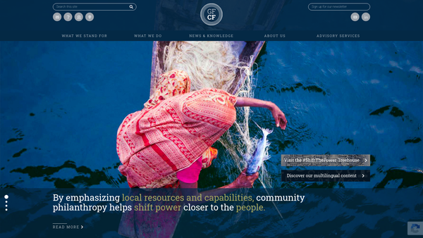 Screenshot of the Global Fund for Community Foundations website