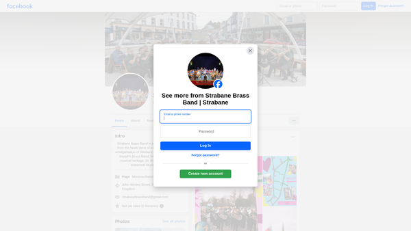 Screenshot of the Strabane Brass Band website