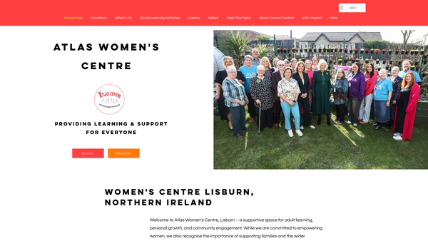 Screenshot of the Atlas Womens Centre website