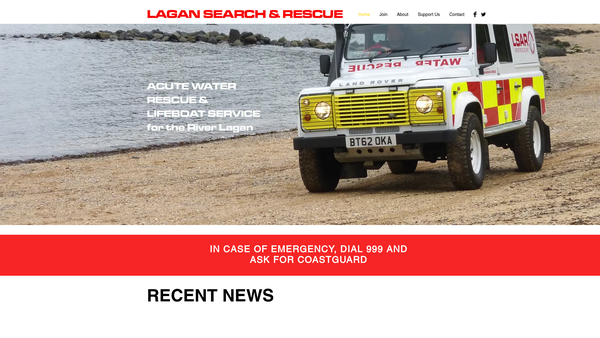 Screenshot of the Lagan Search & Rescue website
