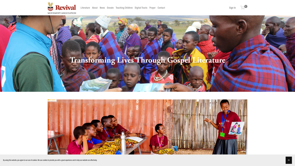 Screenshot of the The Revival Movement Association website