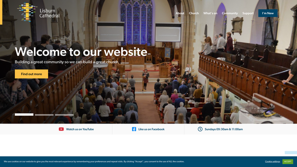 Screenshot of the Lisburn/Lisburn Cathedral(Blaris)/ Cathedral of Christ Church, Lisburn/Connor/Church of Ireland website