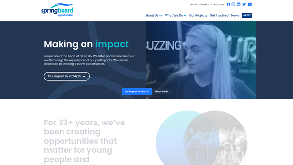 Screenshot of the Springboard Opportunities Limited website
