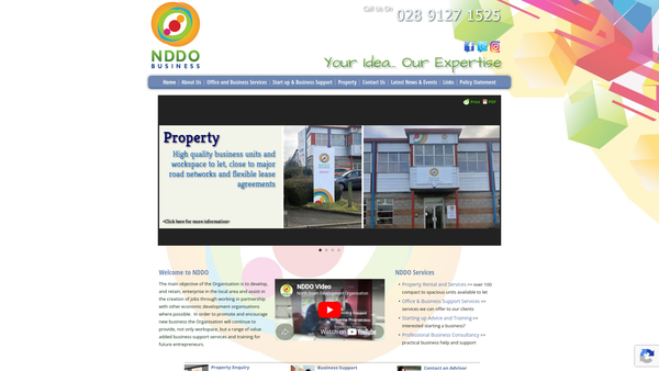 Screenshot of the North Down Development Organisation Ltd website