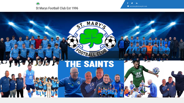 Screenshot of the St Mary's Football Club website
