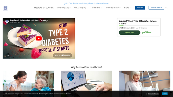 Screenshot of the Human Health Project website